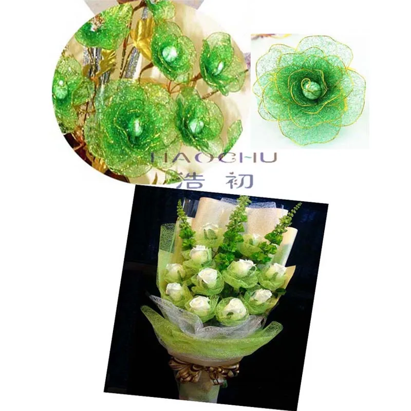 Сетчатая ткань с люрексом HAOCHU рулон тюля для цветочной упаковки газовая юбка