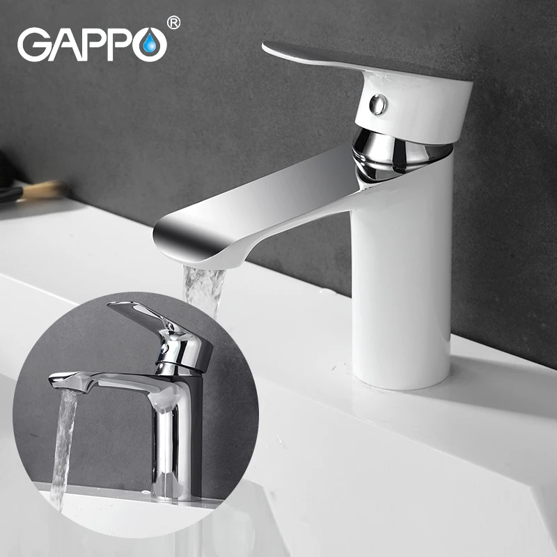 GAPPO смесители для раковины, Белый Хром, водопад, смесители для раковины, краны, смеситель для ванной комнаты, краны для воды, смеситель на бортике