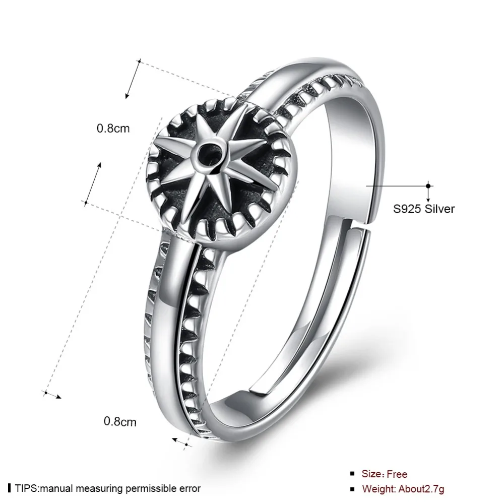 2018 Винтажное кольцо для женщин и мужчин из стерлингового серебра 925 пробы с