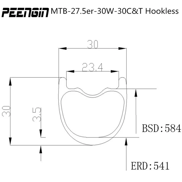 Ruote mtb 27 5 cerchi in carbonio 30x30 мм двойные настенные бескамерные большие arc губы oem