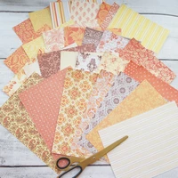 30 sheetslot diy elegant yellow orange flower pattern wrapping paper creative paper craft handmade scrapbooking decoration