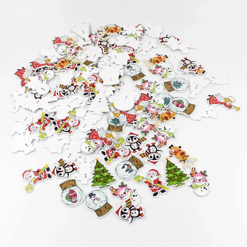 50 шт. деревянные декоративные пуговицы с двумя отверстиями|Пуговицы| |