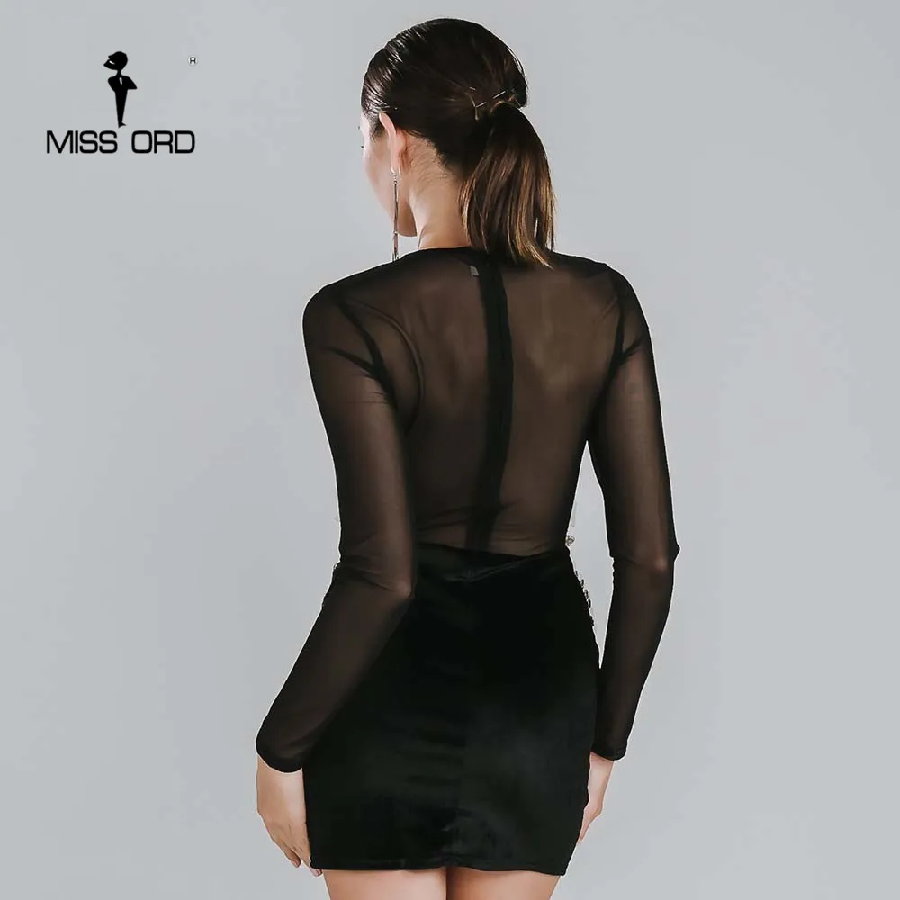 MISS ORD 2019 сексуальное бархатное платье с круглым вырезом и длинными рукавами