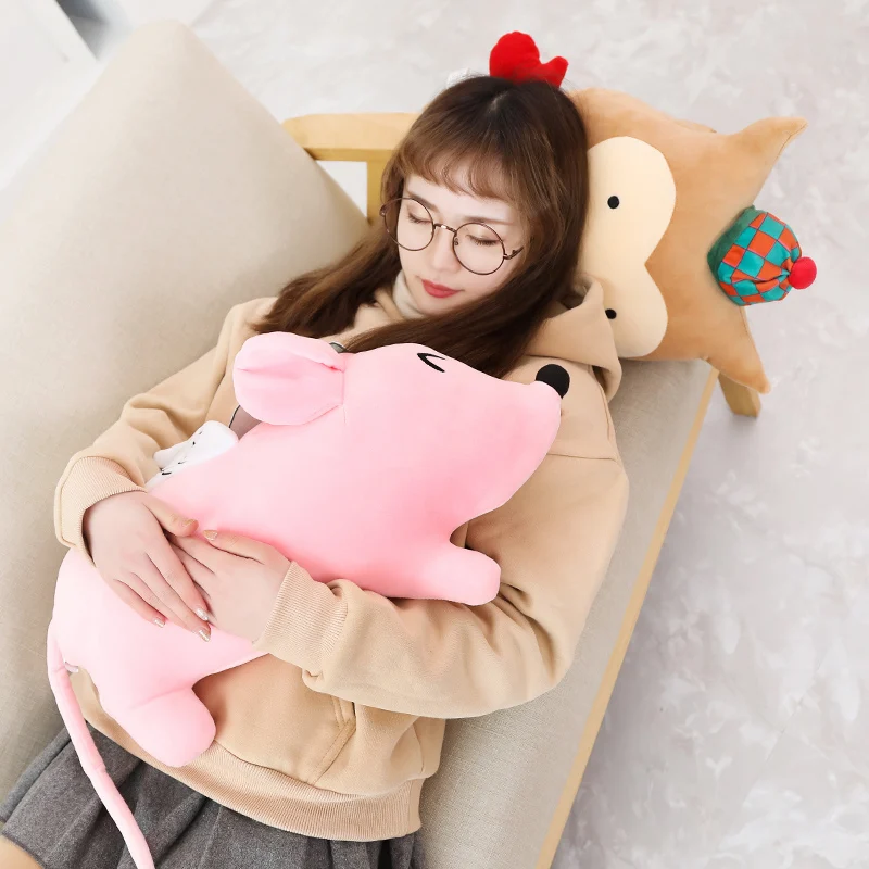 Мягкая плюшевая игрушка в виде животного мультяшная имитация белки медведя мыши