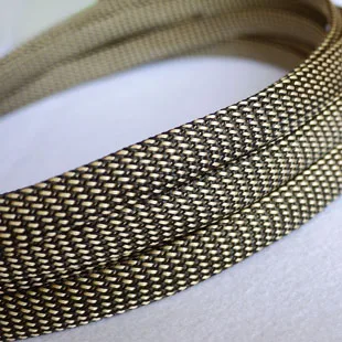 black gold 10 м 14 мм плотный Плетеный ПЭТ расширяемый рукав оболочка для кабеля - Цвет: black gold