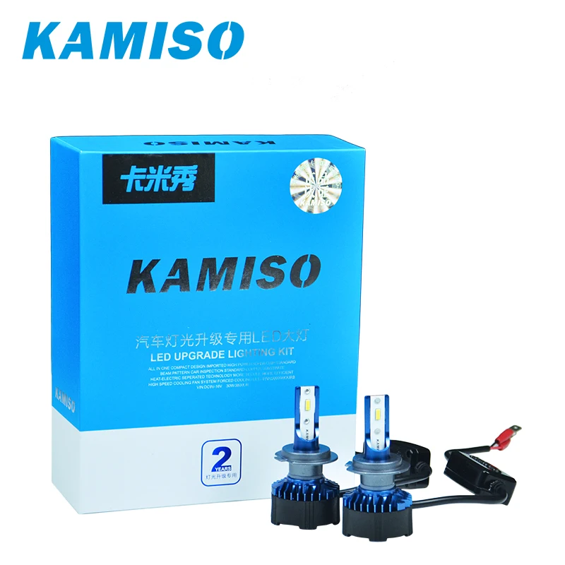 KAMISO Светодиодный фонарь 1 H1 H11 H7 9005 9006 9012 H4 2 шт. светодиодный автомобильные лампы с