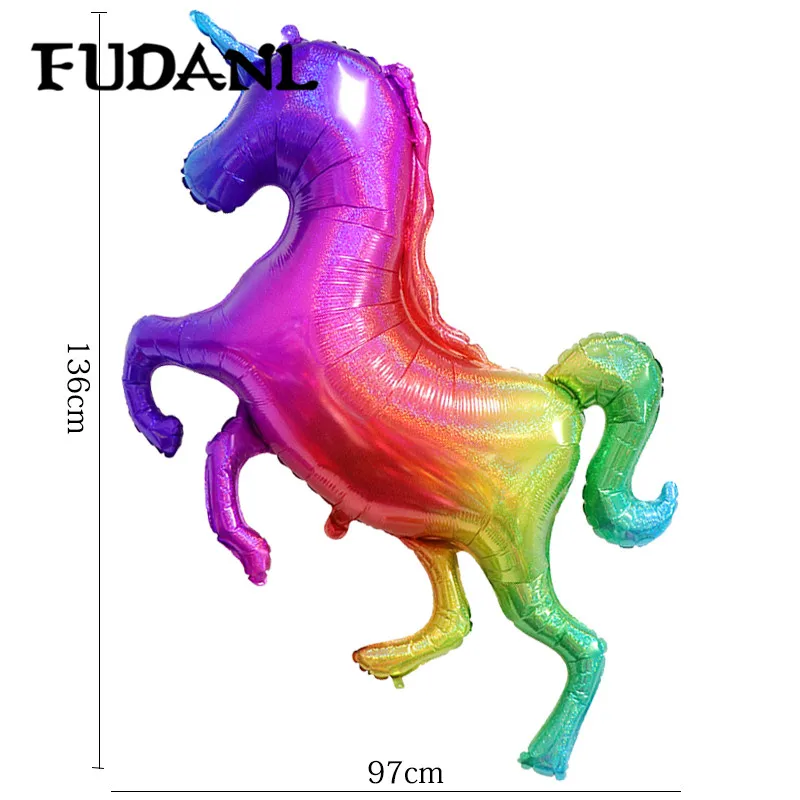 1 шт. большой отличная Лазерная Единорог шар Материал &quotЛошадка Радуга воздушный