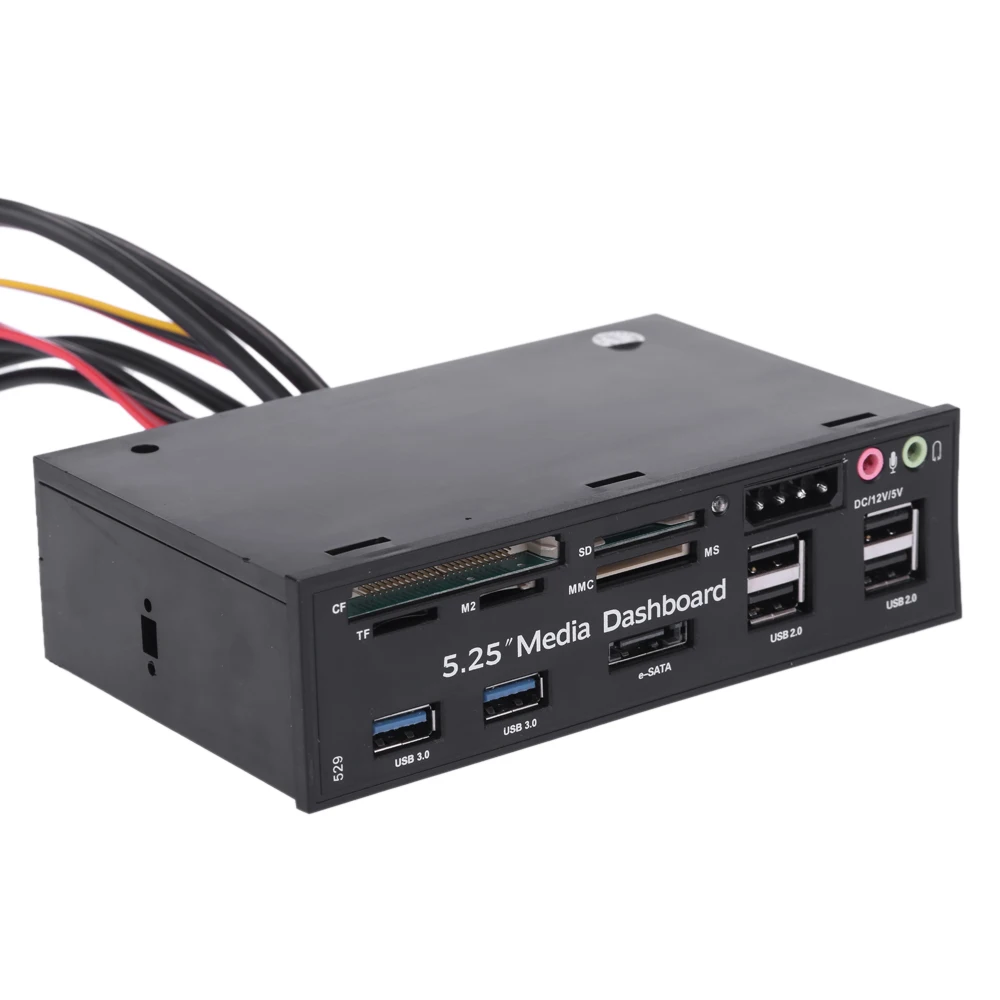 Все-в-одном кардридер USB 3,0 Передняя панель медиа панель многофункциональная Передняя панель кардридер USB 2,0 и USB 3,0 5,25"