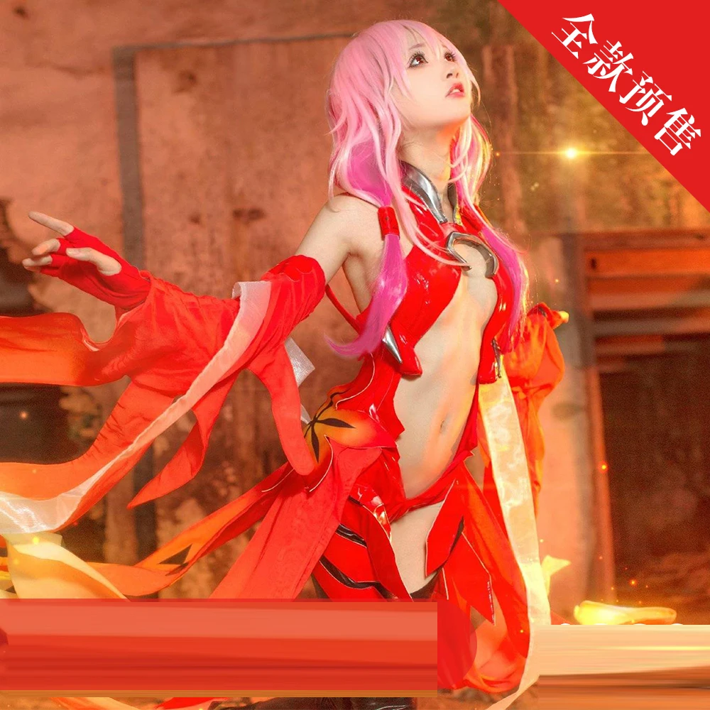 Guilty Crown Yuzuriha Inori, костюм для косплея, сексуальная искусственная кожа, красное платье, Униформа, карнавальные костюмы на Хэллоуин для женщин, одежда в стиле аниме, наряд