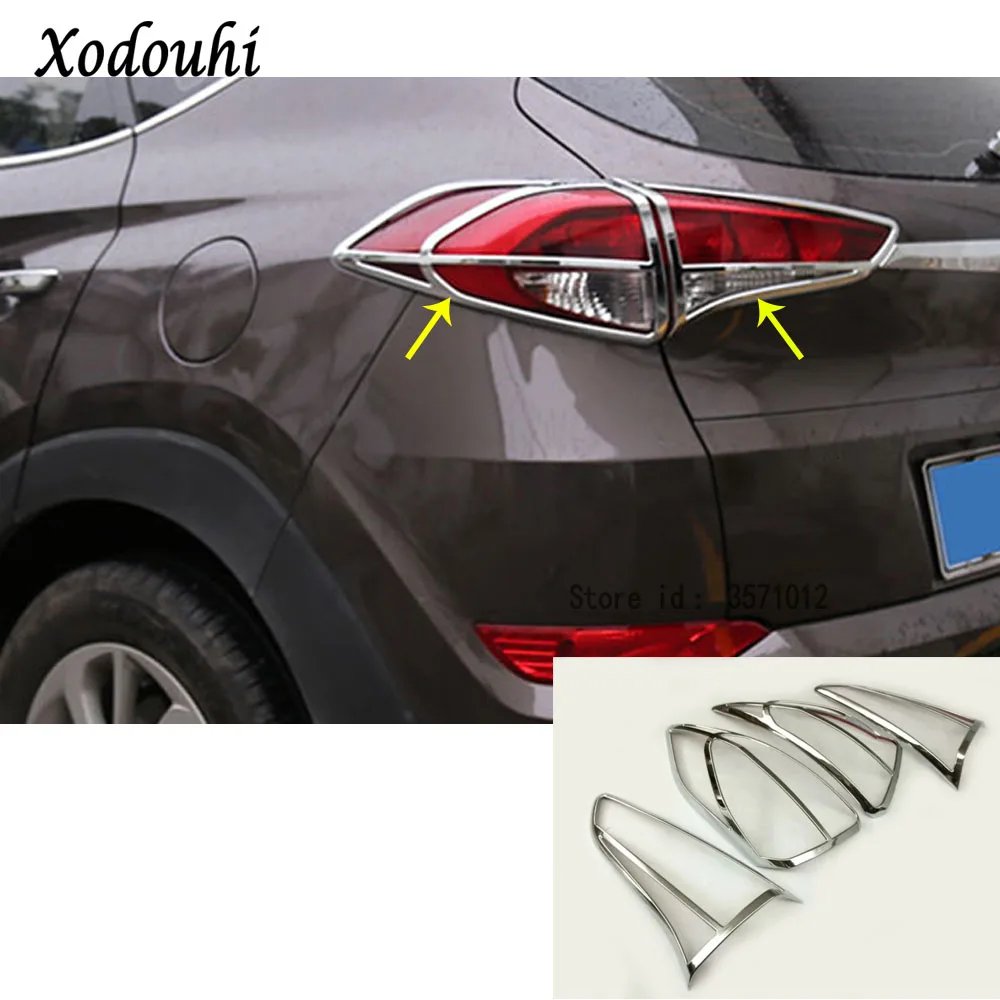 

Для Hyundai Tucson 2015 2016 2017 2018 задний фонарь для кузова автомобиля, детектор заднего света, рамка, Стильный Abs хромированный чехол, отделочные детал...