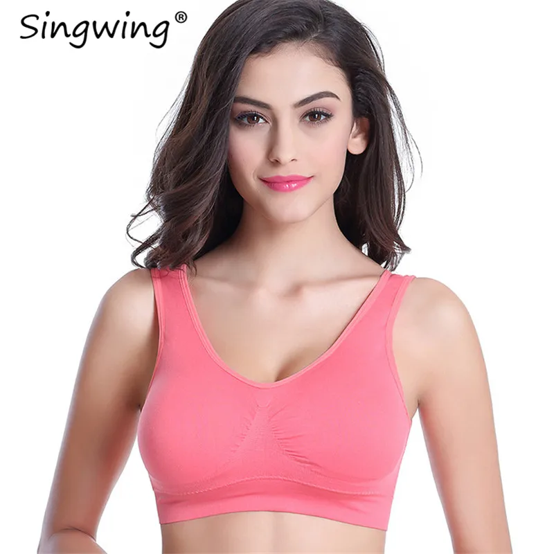 Удобный бесшовный бюстгальтер Singwing 5XL двухслойный с подвижными губчатыми