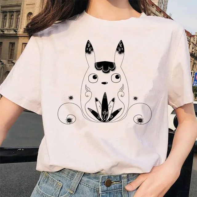 Футболка Totoro Spirit Out Хаяо Миядзаки из мультфильма Studio Ghibli femme женская футболка с японским аниме, женская одежда с аниме - Цвет: 6