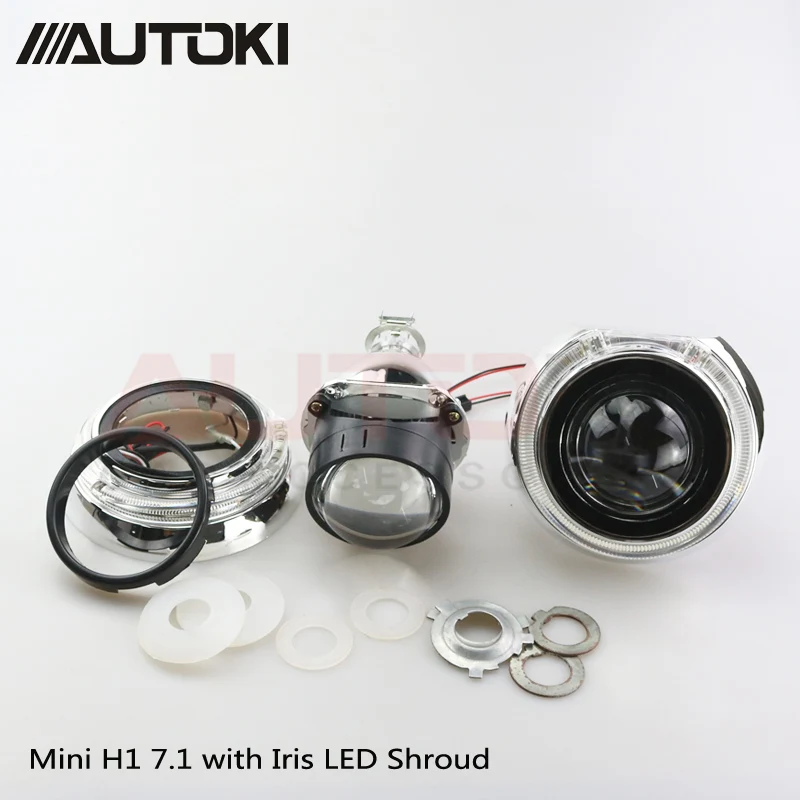 Autoki H1 мини 7.1 HID Биксеноновая объектив проектора + свет руководство DRL кожух LHD rhd
