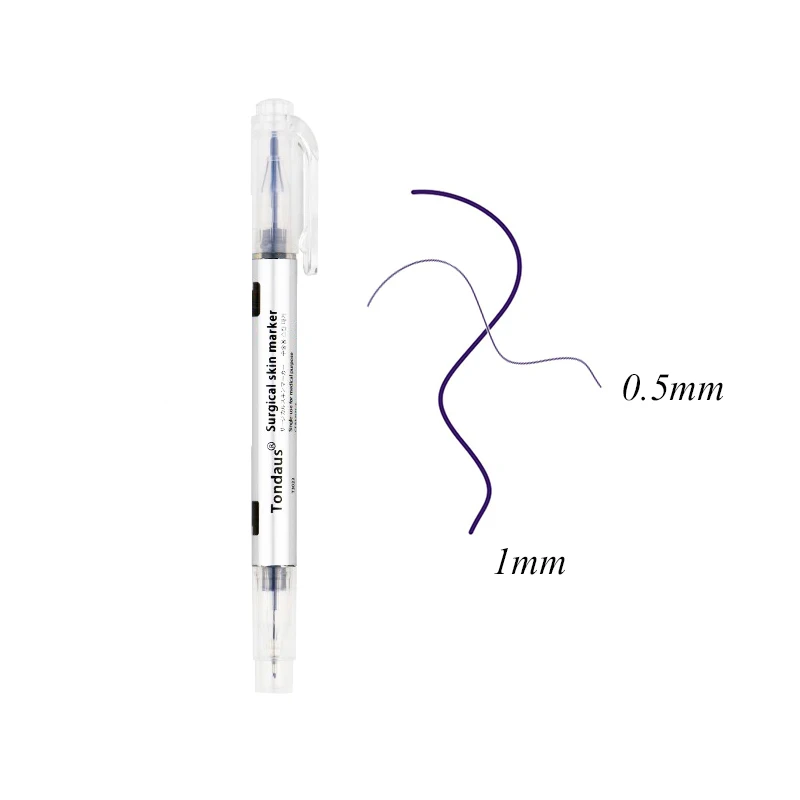 

Double Ended Sterile Surgical Skin Marker Pen Measuring Ruler Double-head Pen Positioning Marking Measure Waterproof 0.5 1mm