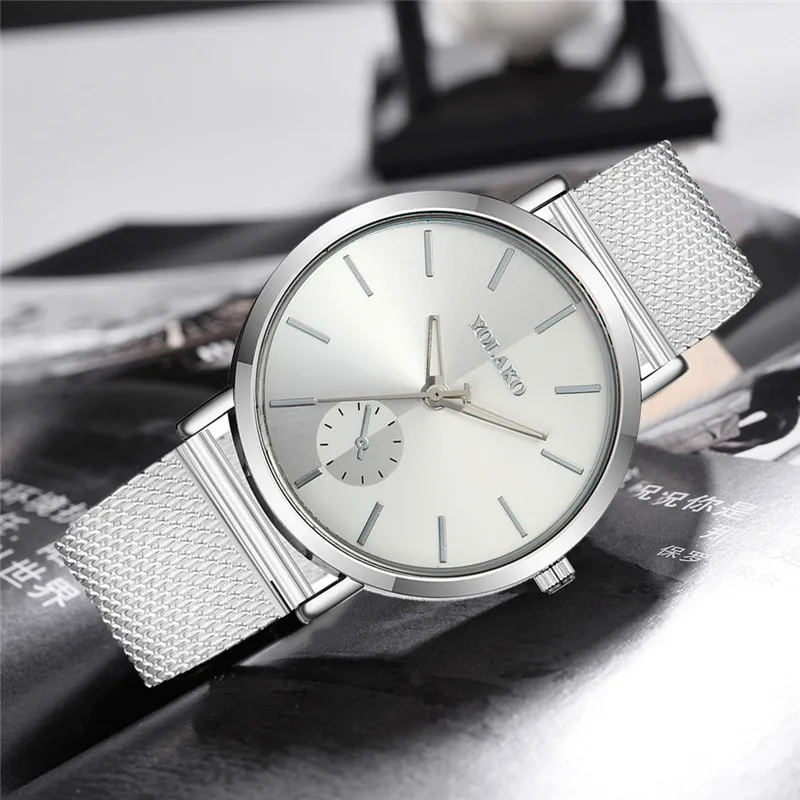 Часы женские кварцевые под розовое золото со стальным сетчатым