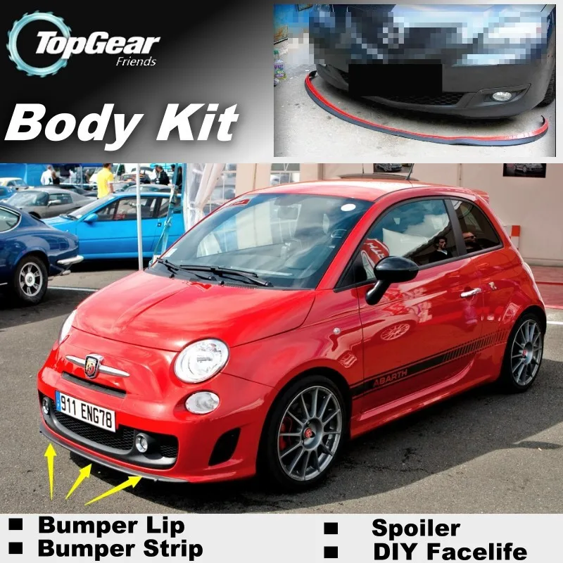 Бампер для губ отражатель губы для Fiat Abarth 500 500C передний спойлер юбка для TopGear друзья автомобильный вид тюнинг/обвес/полоса