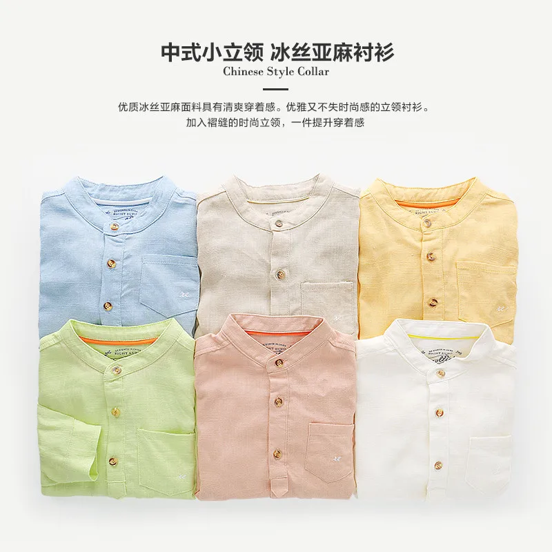 Весенняя рубашка и блузки для мальчиков От 2 до 8 лет с длинными рукавами