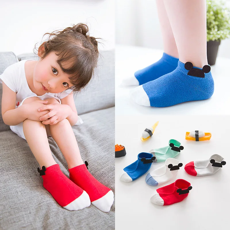 5 пар/партия Новинка 2017 года хлопковые носки с картинками большие и маленькие