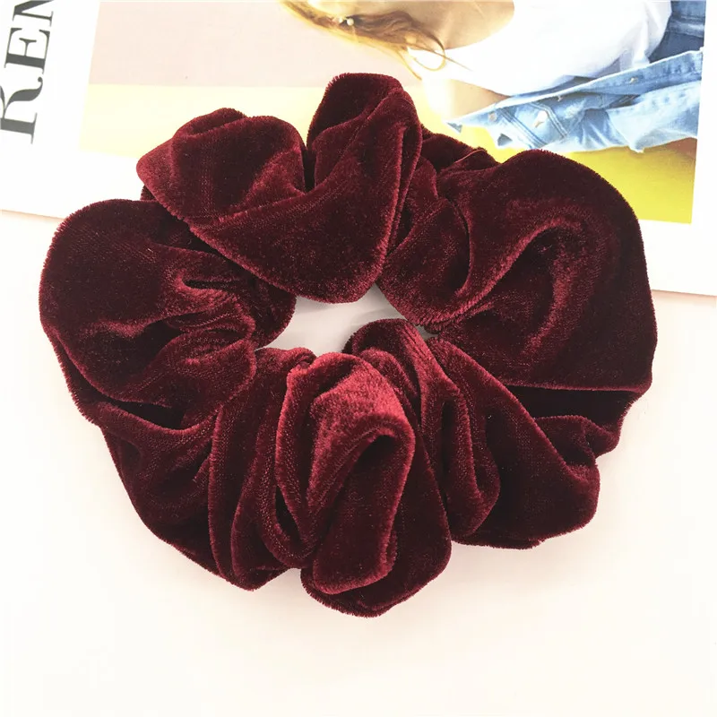 Wine red 1 шт. нейтральный цвет большие резинки большие эластичные Галстуки для волос женские резинки для волос Головные уборы Аксессуары - Цвет: Wine red