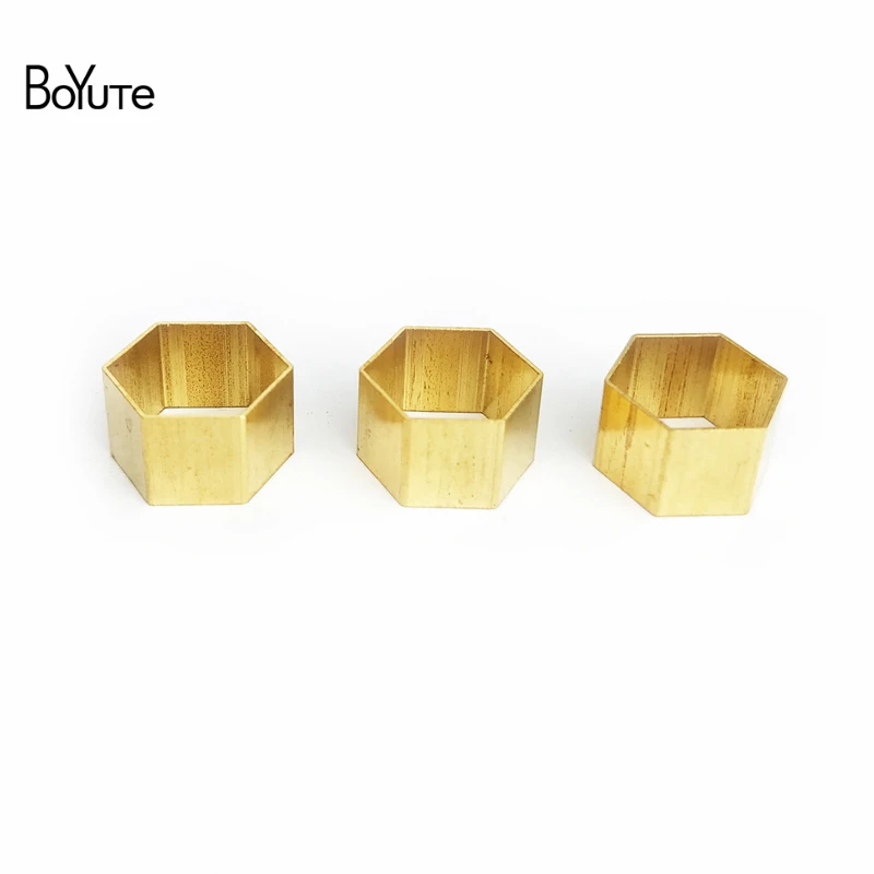 

BoYuTe 100Pcs 3 Sizes Metal Copper Hexagon Tube Beads Diy Accessories Parts for Jewelry Making