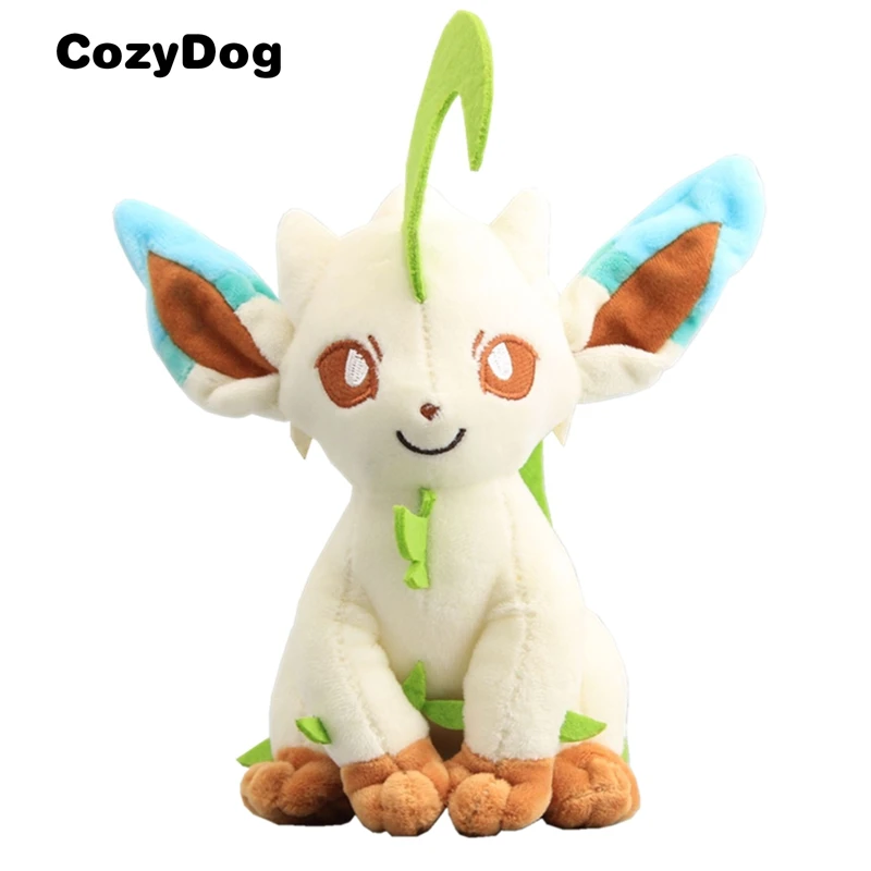 Leafeon Эволюция Eevee сидя Eevee Sylveon Umbreon Espeon Leafeon Vaporeon Glaceon плюшевые игрушки куклы мягкие животные куклы Детский подарок - Цвет: Leafeon