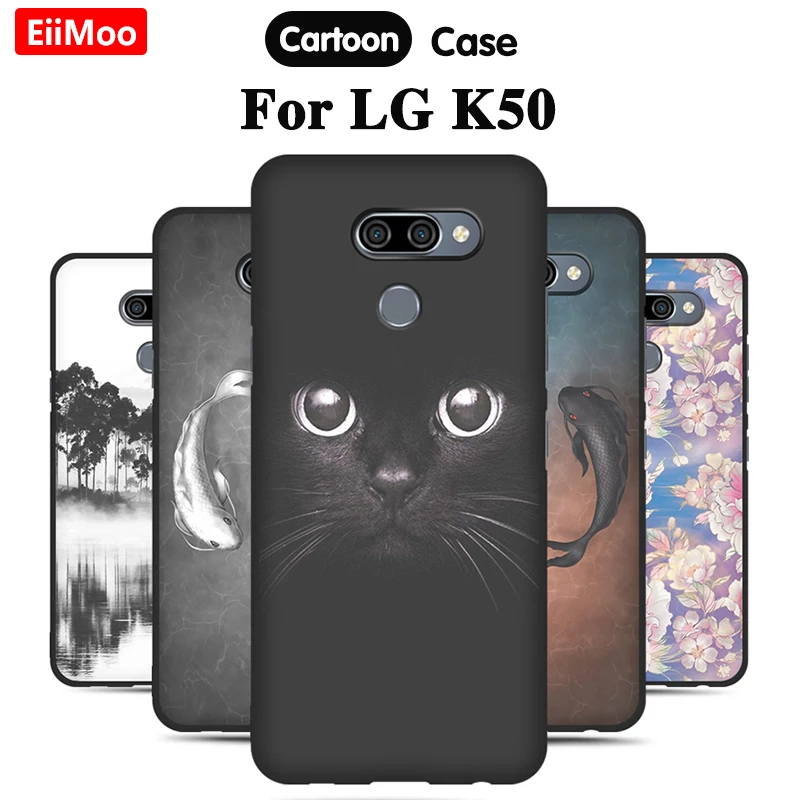 Женский чехол для LG K50 силиконовый мягкий с милым рисунком телефона K 50 lg k50 6 26