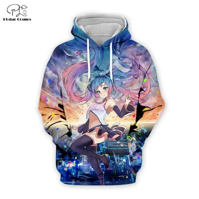 PLstar Cosmos мужские/женские 3D толстовки с принтом Hatsune Miku толстовки с капюшоном унисекс Топы Плюс Размер XS-7XL - Цвет: style 3