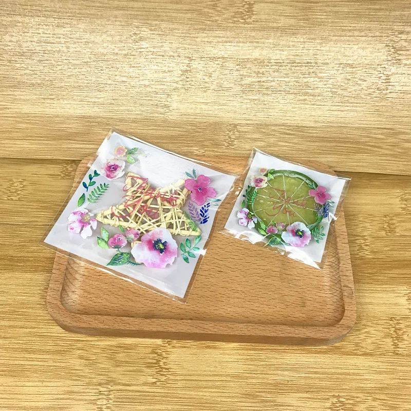 100 шт./лот пластиковые пакеты 2 размера спасибо для упаковки печенья 10x10 см