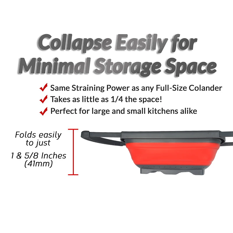 WALFOS 1 шт. кухонный складной силиконовый фильтр для дуршлага корзина раковины