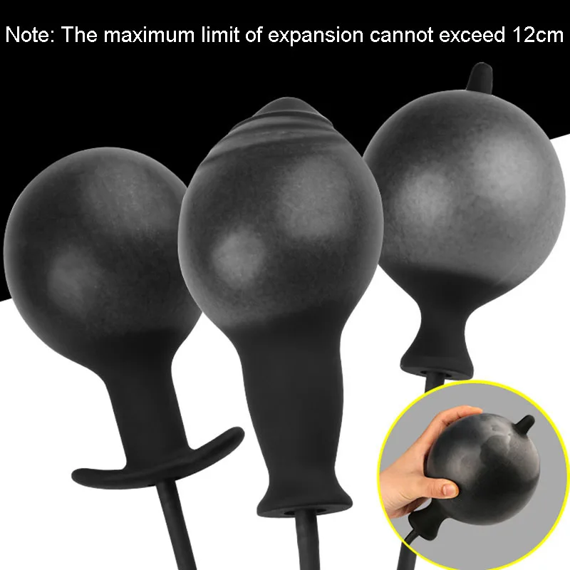 Silicone Inflatable Pump Anal Plug Super Large Expandable Dilator Butt Plugs Max 12cm Balls Sex Toys For Women Men Gay | Красота и