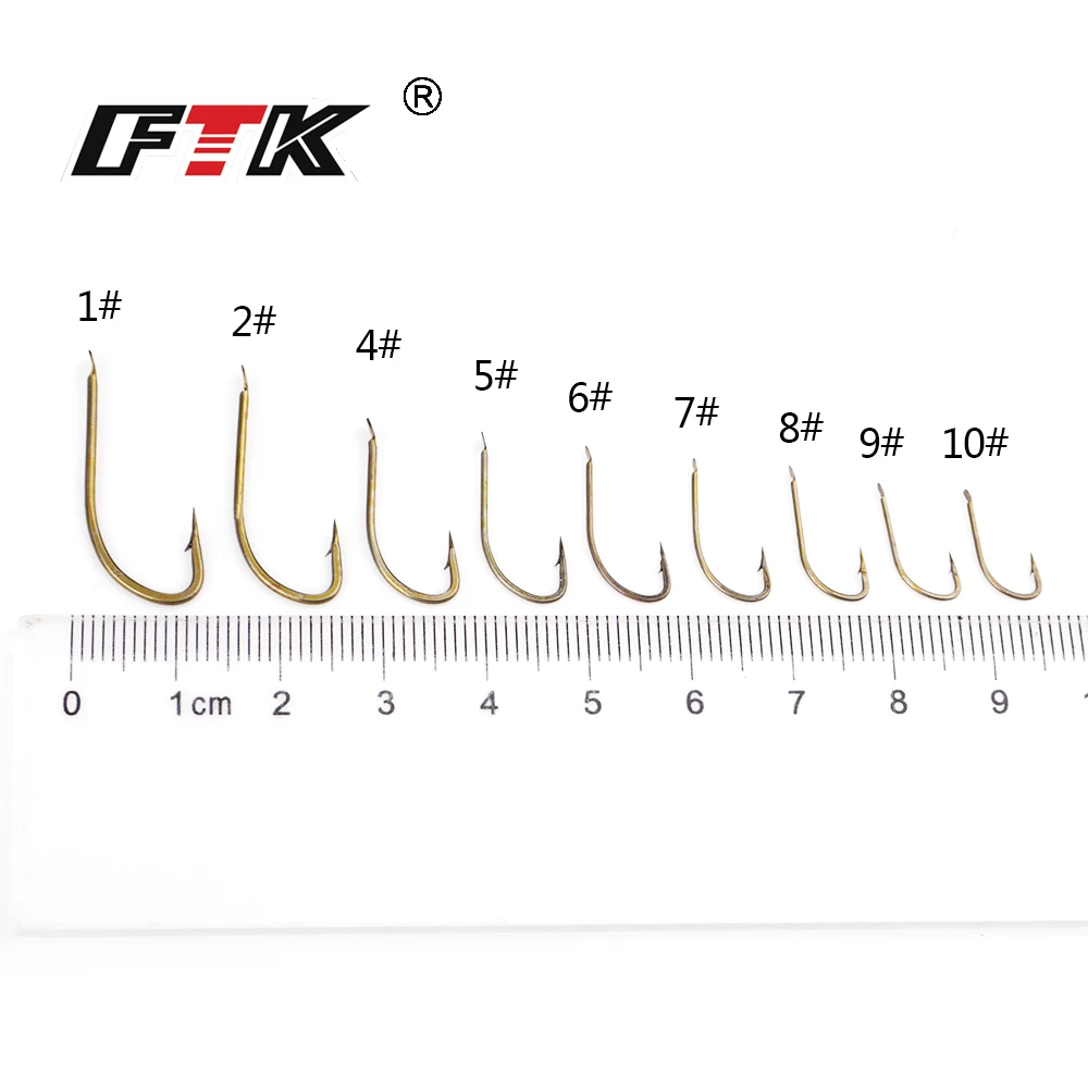 FTK 515 плоский острый колючий крючок 100 шт./лот Размер 1#-Размер 10# рыболовный крючок из высокоуглеродистой стали рыболовные Крючки снасти для спорта на открытом воздухе