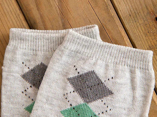 Носки мужские 5 парт/Лот Модные дышащие из полиэстера с рисунком ромба