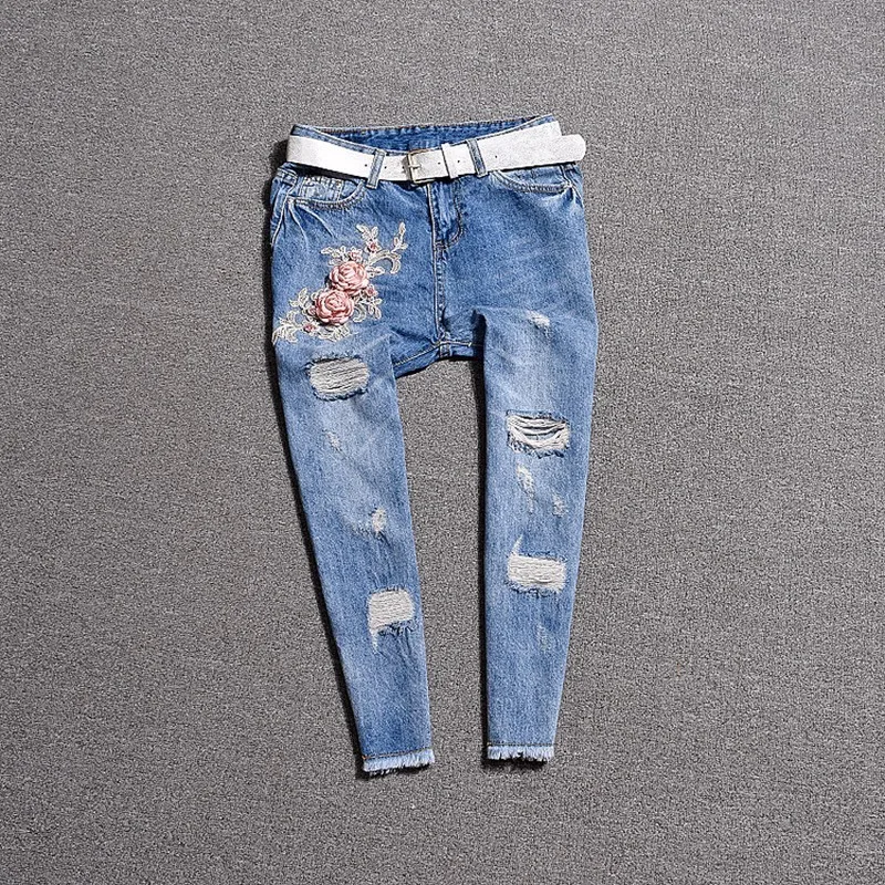 2018 летние Для женщин модные комплекты цветочной вышивкой костюмы Повседневное