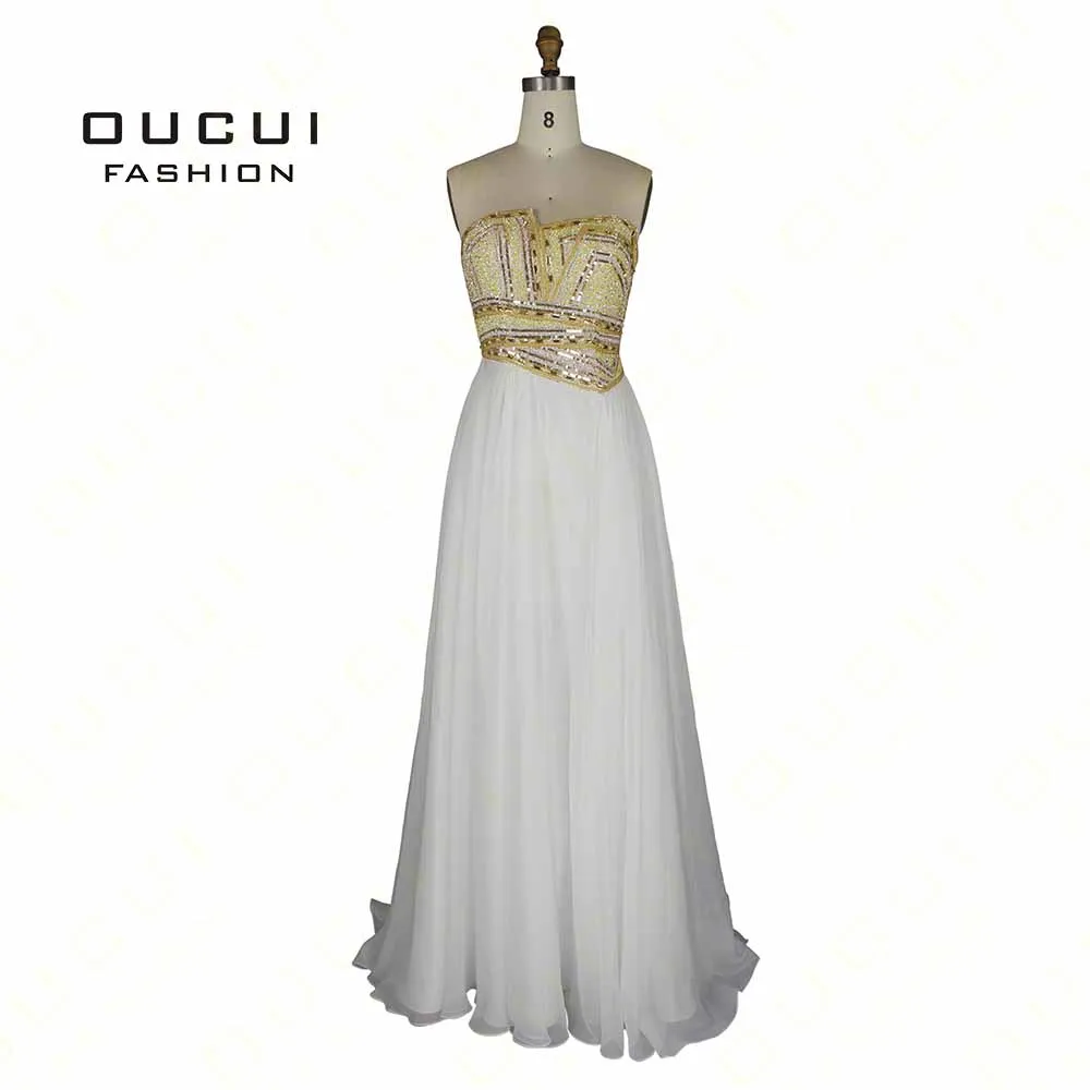 Заметно 100% Кристалл ручной работы высокого класса случай элегантность платье