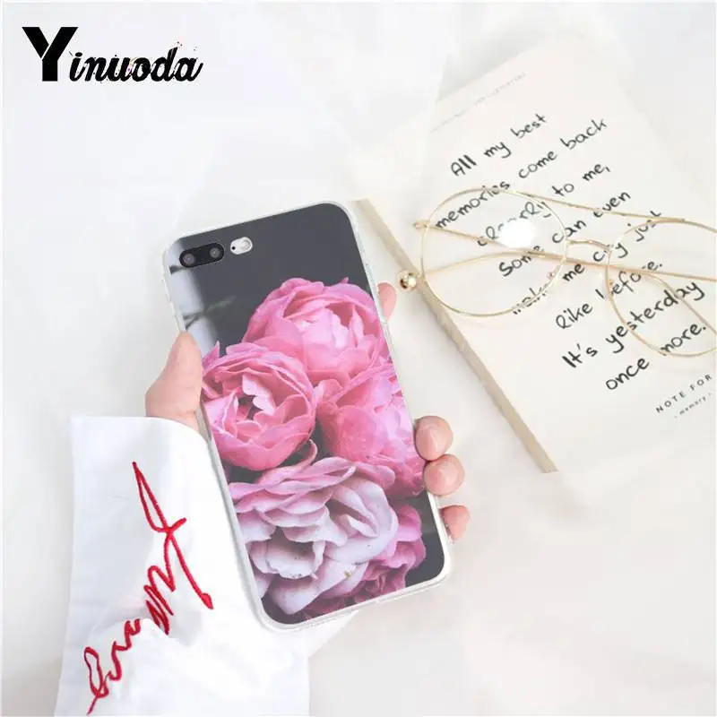 Yinuoda Elegante Rosa Roxo no Vaso Мягкий силиконовый чехол для телефона iPhone 8 7 6 6S Plus X XS MAX 5 5S SE XR 10