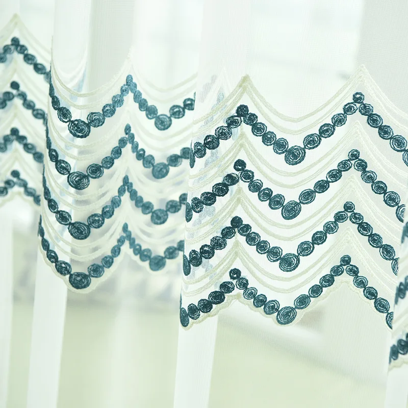 

HTEXQ Waves Geometric Modern Window Sheer Curtain Panels for Living Room the Bedroom Kitchen Blinds Window Treatments Draperie