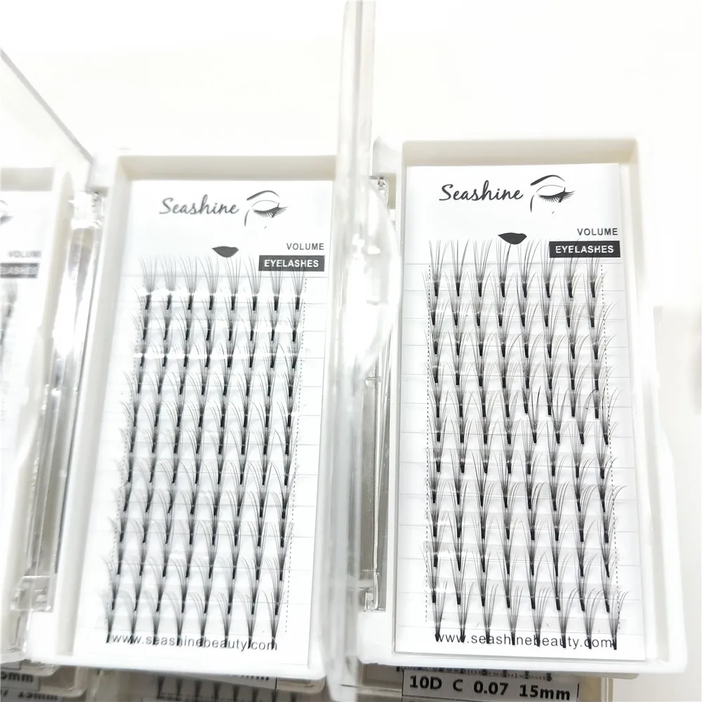 Christmas sale Facotry Rossian Retail Premade Fan 10D Russian Volume lashes C D Curl Eyelash Extension 0.07 0.10mm in stock | Красота и