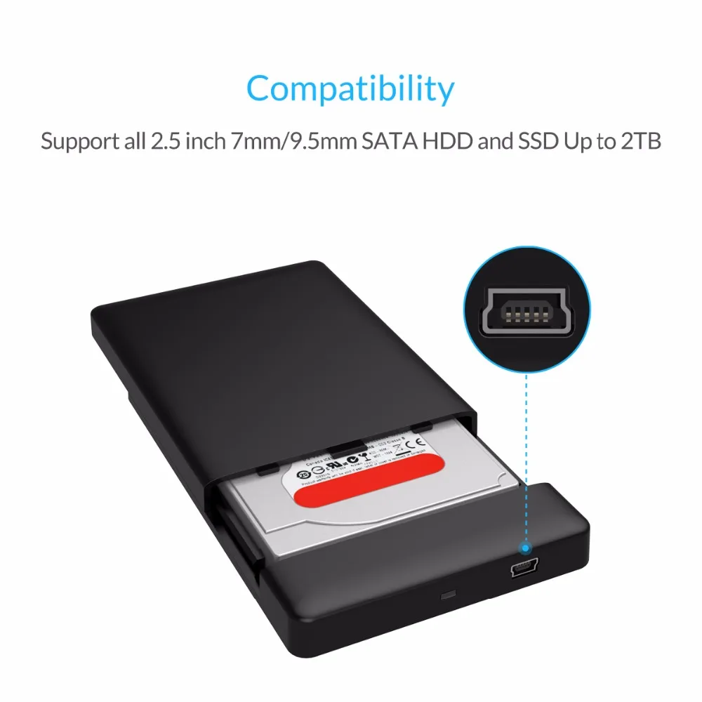 Внешний корпус ORICO 2588US для жесткого диска 2 5 дюйма SATA на USB 0 1 ТБ | Компьютеры и офис