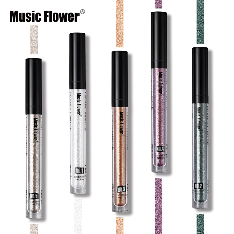 Музыкальный цветок блестящие тени для век 8 цветов жидкие Гель водонепроницаемый