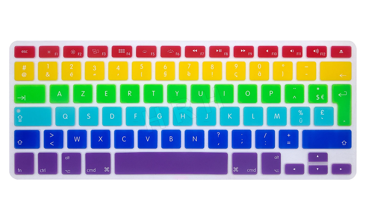 HRH ЕС/Великобритания водонепроницаемый Радужный французский AZERTY язык силиконовая клавиатура Обложка кожи протектор для Macbook Air Pro retina 1" 15" 17" - Цвет: Color Rainbow