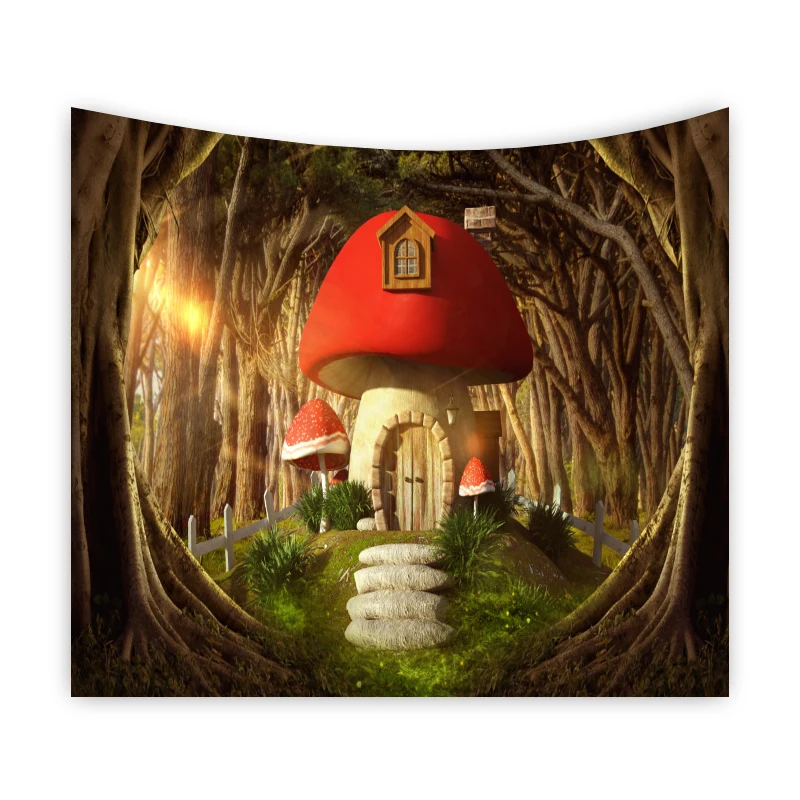 Tapestry gpsychedelic Wall Hanging Green Tree Tapestry Landscape Tapzi For Home Deco Wall Decor Large Size Cheap Hippie