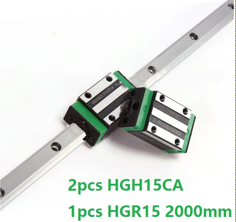 1 шт. линейная направляющая HGR15 2000 мм + 2 HGH15CA линейные узкие блоки для деталей