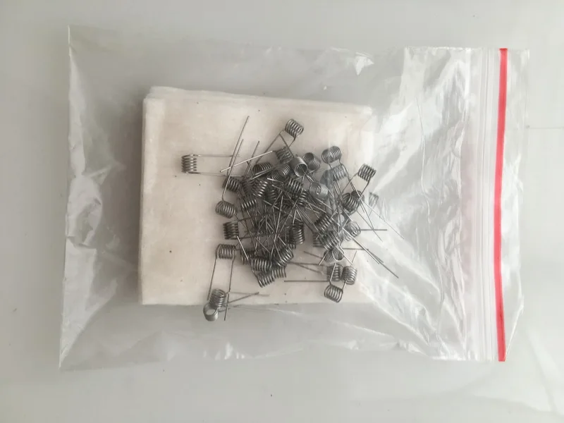 leiqidudu 100pcs Premade heating RDA coil wire with 5pc Janpanese cotton wick e cigarette rda RBA atomizer Kanth A1 | Электроника