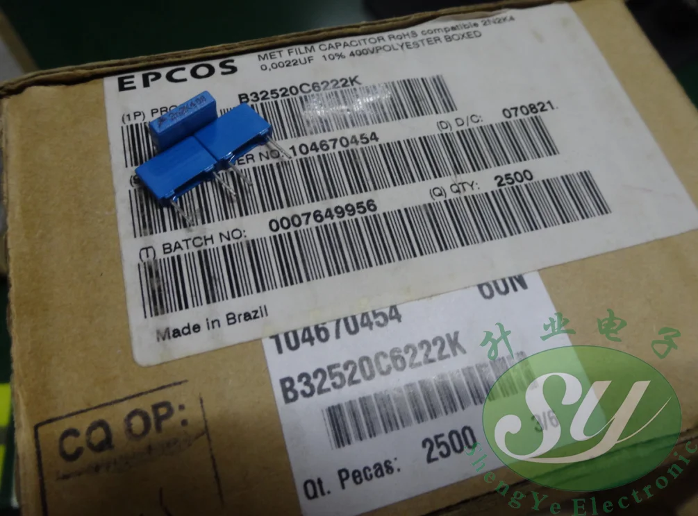 2019 горячая распродажа 20 шт/уп 50 шт в наборе EPCOS 0 0022 мкФ/400v 2.2nf 2200pf 2n2 222 8 мм новая