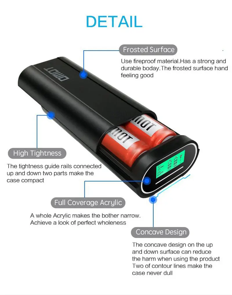 TOMO T2, два usb-порта, сделай сам, 18650, зарядное устройство, внешний аккумулятор, чехол для мобильного телефона, для MP3, для MP4