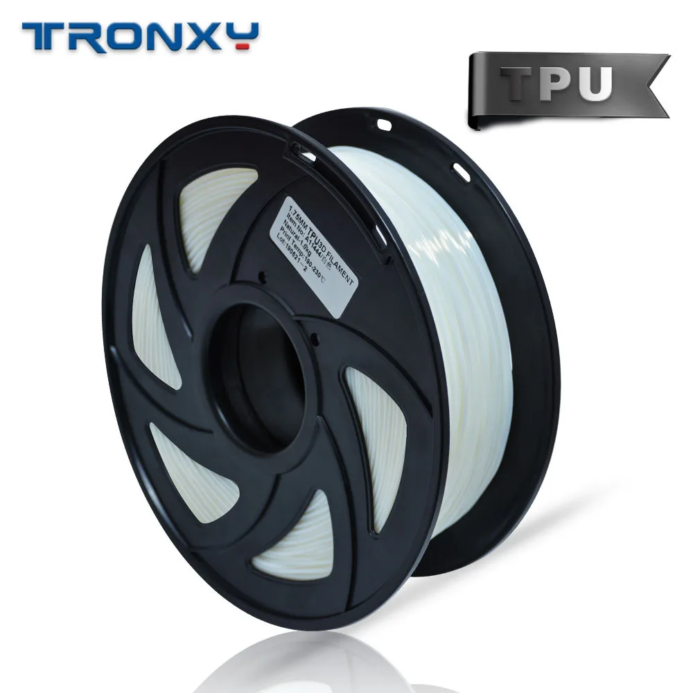 1KG TPU White TRONXY гибкий 3d Принтер Нити ТПУ гибкий пластик для 3D-принтера 1,75 мм 1 кг материалы для 3d-печати прозрачный синий цвет - Color: 1KG TPU White