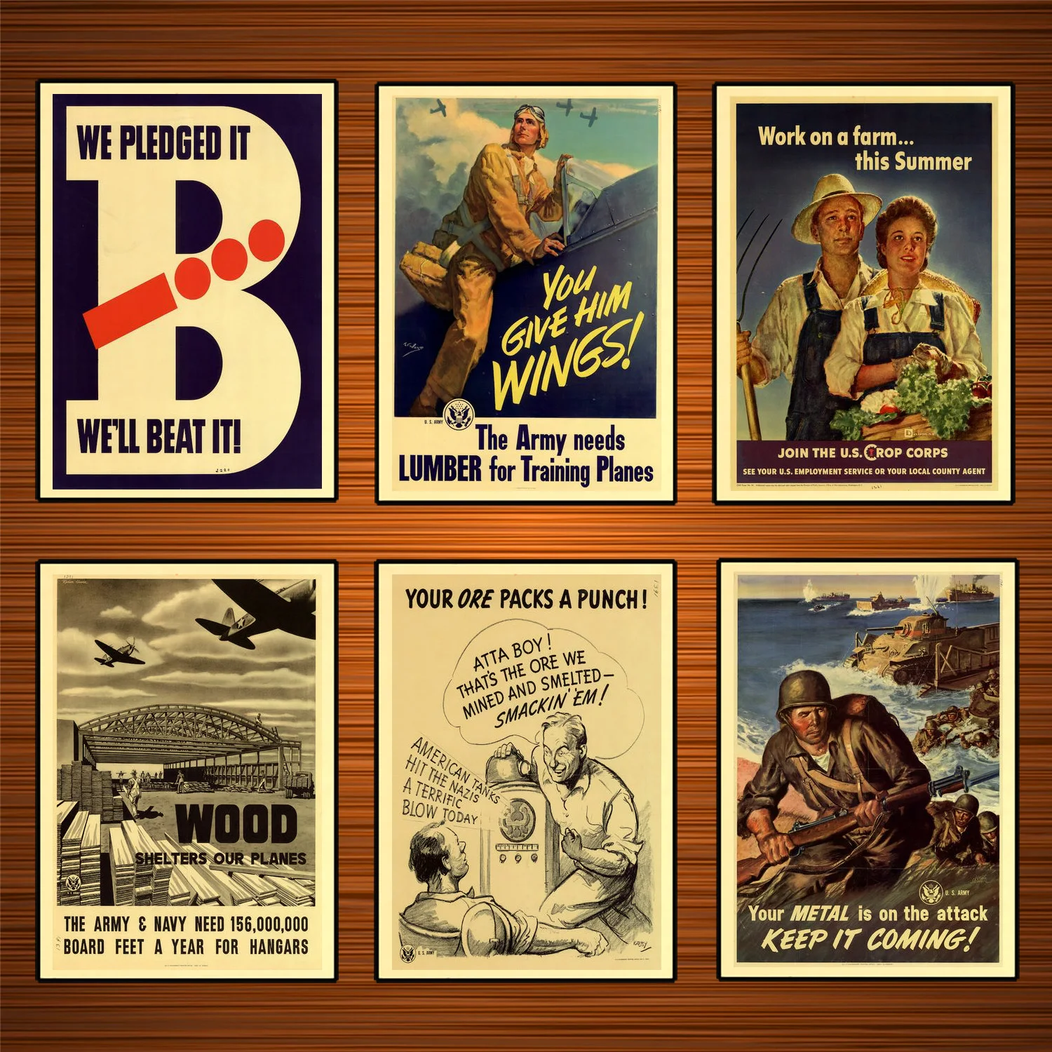 Винтажный пропагандистский постер времен 2 мировой войны в США классические