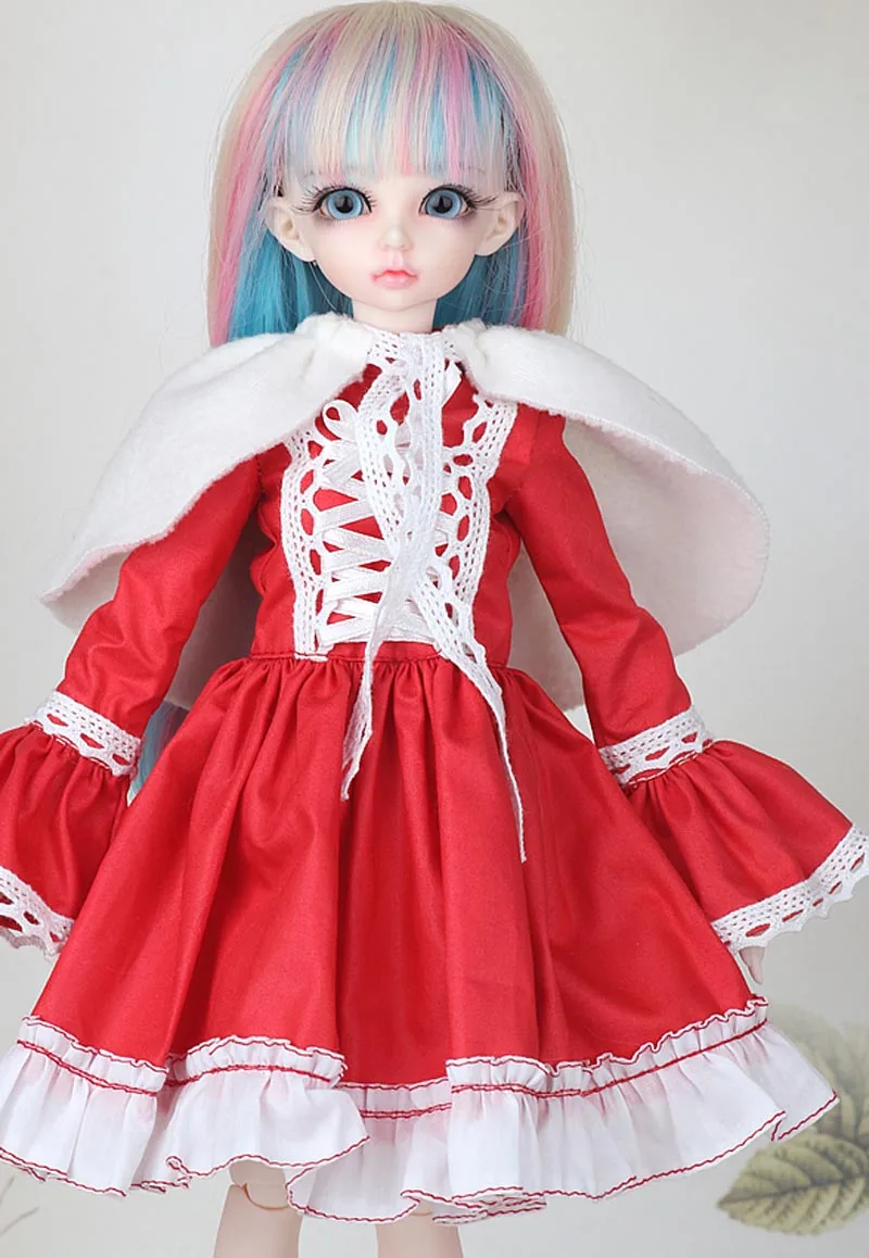 

1/3 1/4 1/6 BJD Doll SD Clothes Doll Red Dress DIY BJD Dress For Girls Free Shipping
