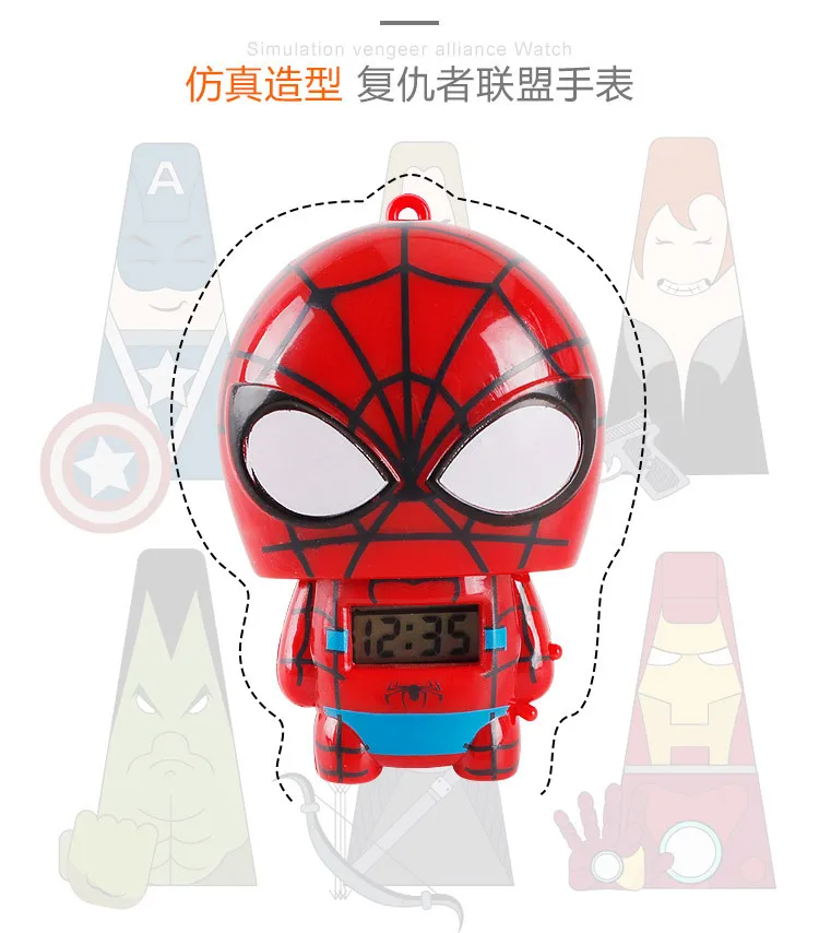 Новые 3D Мультяшные Супергерои Marvel, Железный человек, Капитан Америка, детские часы для мальчиков, студентов, милые детские часы, Рождественский подарок