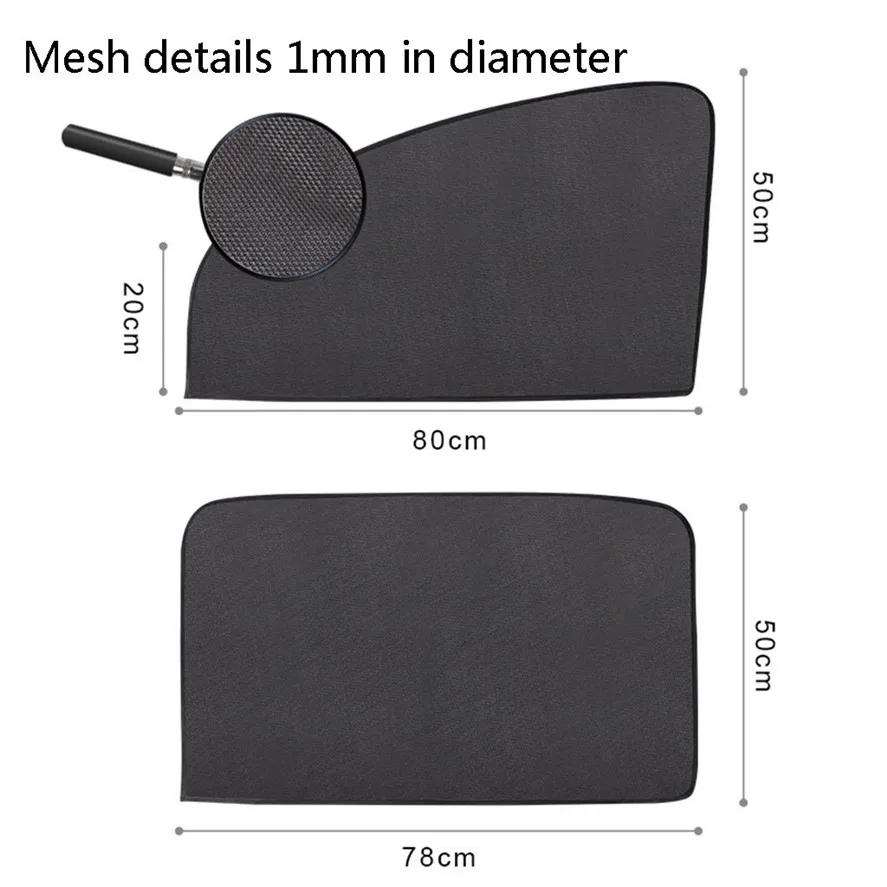 Net Yarn Magnetic Car Curtain 2PCS Side Window Sun Shade Visor Anti-UV Cover Shield Baby 0612#20 |